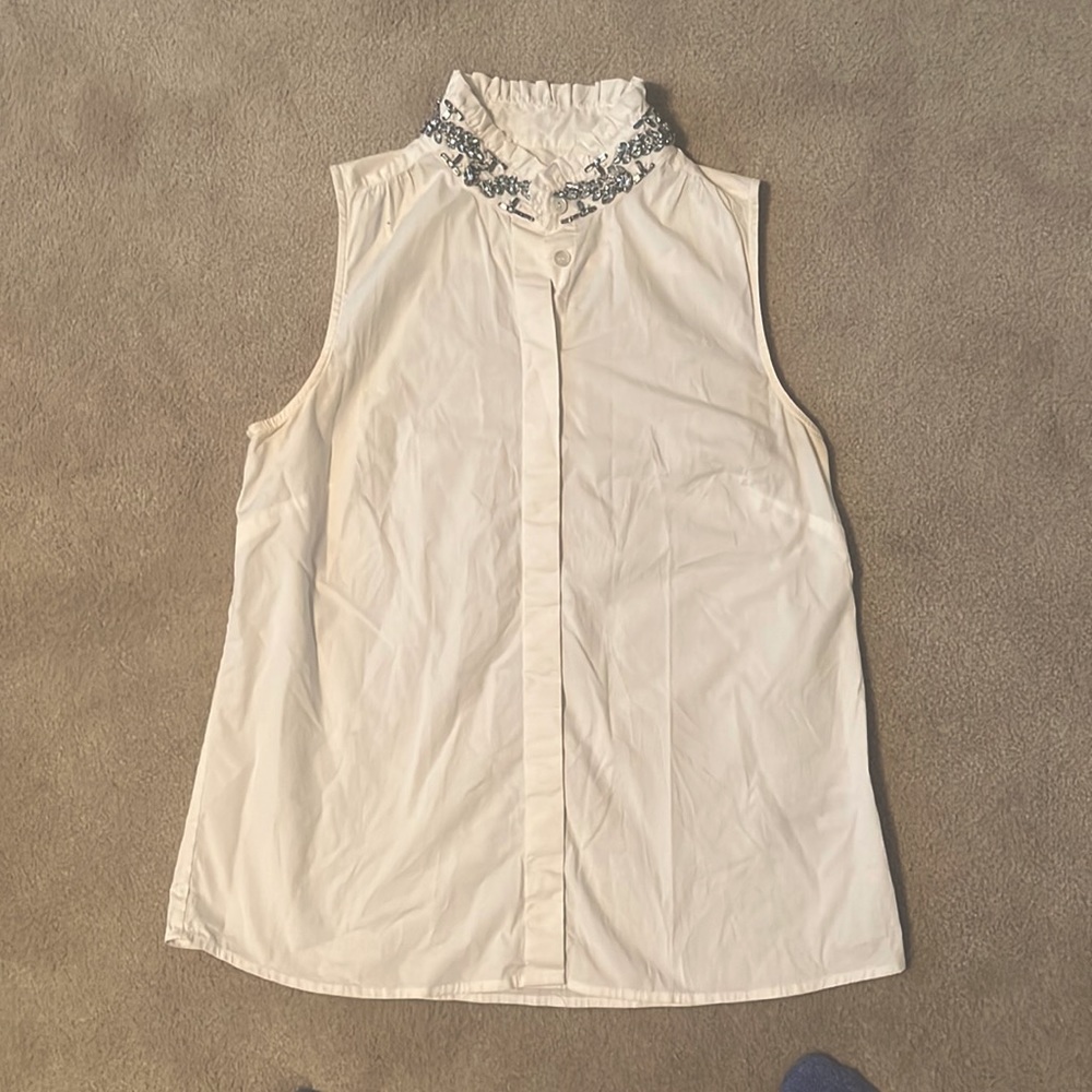 Jeweled collar top